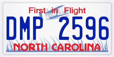 NC license plate DMP2596