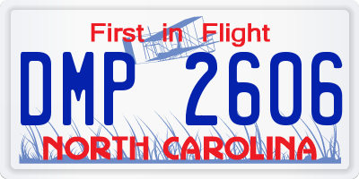 NC license plate DMP2606
