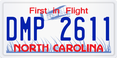 NC license plate DMP2611