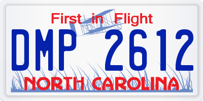 NC license plate DMP2612
