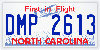 NC license plate DMP2613