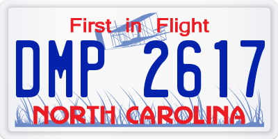 NC license plate DMP2617