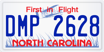NC license plate DMP2628