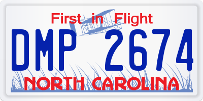 NC license plate DMP2674