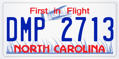 NC license plate DMP2713