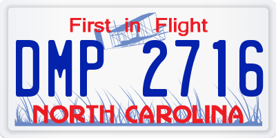 NC license plate DMP2716