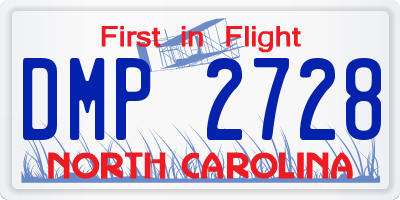NC license plate DMP2728