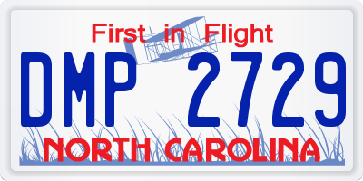 NC license plate DMP2729
