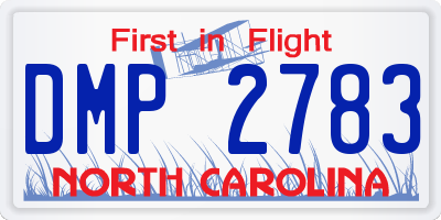 NC license plate DMP2783