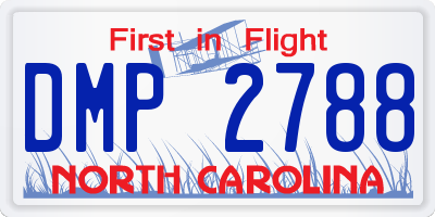 NC license plate DMP2788