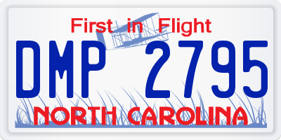 NC license plate DMP2795