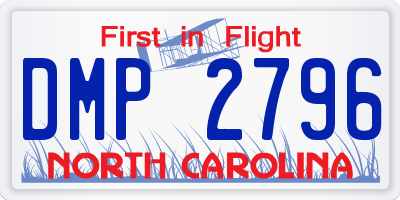 NC license plate DMP2796