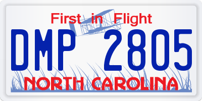 NC license plate DMP2805