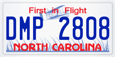 NC license plate DMP2808