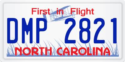 NC license plate DMP2821