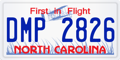 NC license plate DMP2826