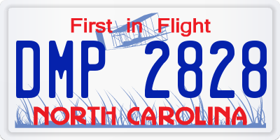 NC license plate DMP2828
