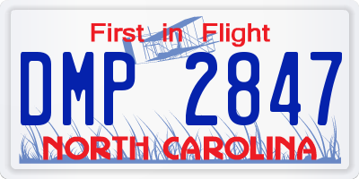 NC license plate DMP2847