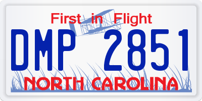 NC license plate DMP2851