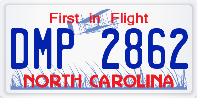 NC license plate DMP2862
