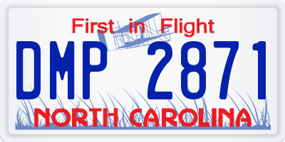NC license plate DMP2871