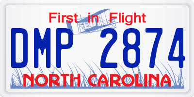 NC license plate DMP2874