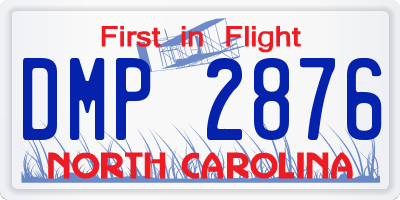 NC license plate DMP2876