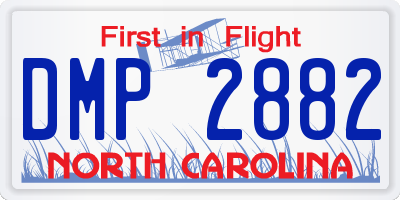 NC license plate DMP2882