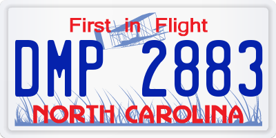 NC license plate DMP2883