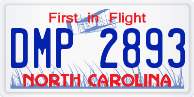 NC license plate DMP2893