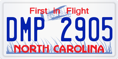 NC license plate DMP2905