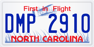 NC license plate DMP2910