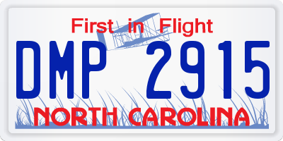 NC license plate DMP2915