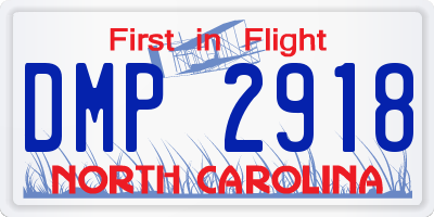 NC license plate DMP2918