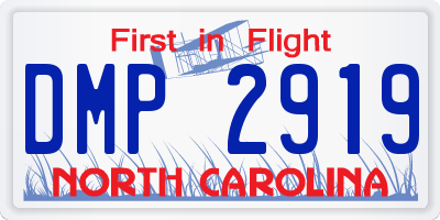 NC license plate DMP2919