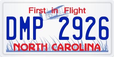 NC license plate DMP2926