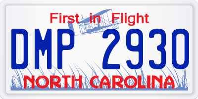 NC license plate DMP2930