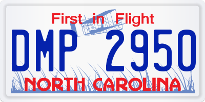 NC license plate DMP2950