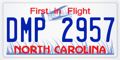 NC license plate DMP2957