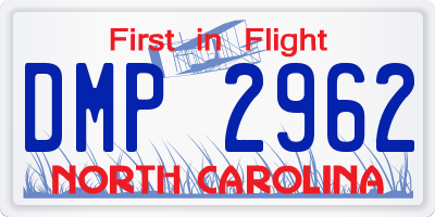 NC license plate DMP2962