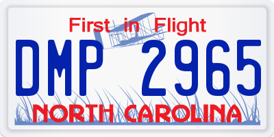 NC license plate DMP2965