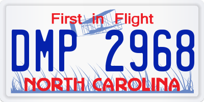 NC license plate DMP2968
