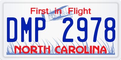 NC license plate DMP2978