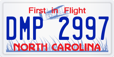 NC license plate DMP2997