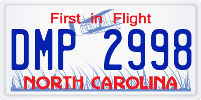 NC license plate DMP2998