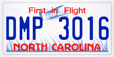 NC license plate DMP3016