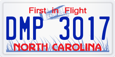 NC license plate DMP3017