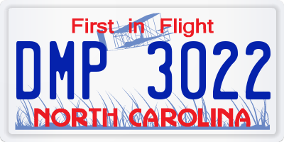 NC license plate DMP3022