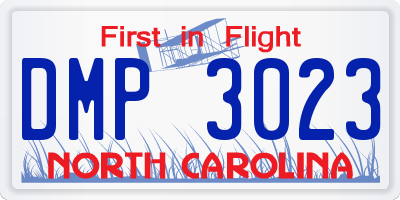NC license plate DMP3023