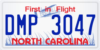 NC license plate DMP3047